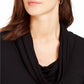 Charter Club Women's Cowlneck Top Black Size Small