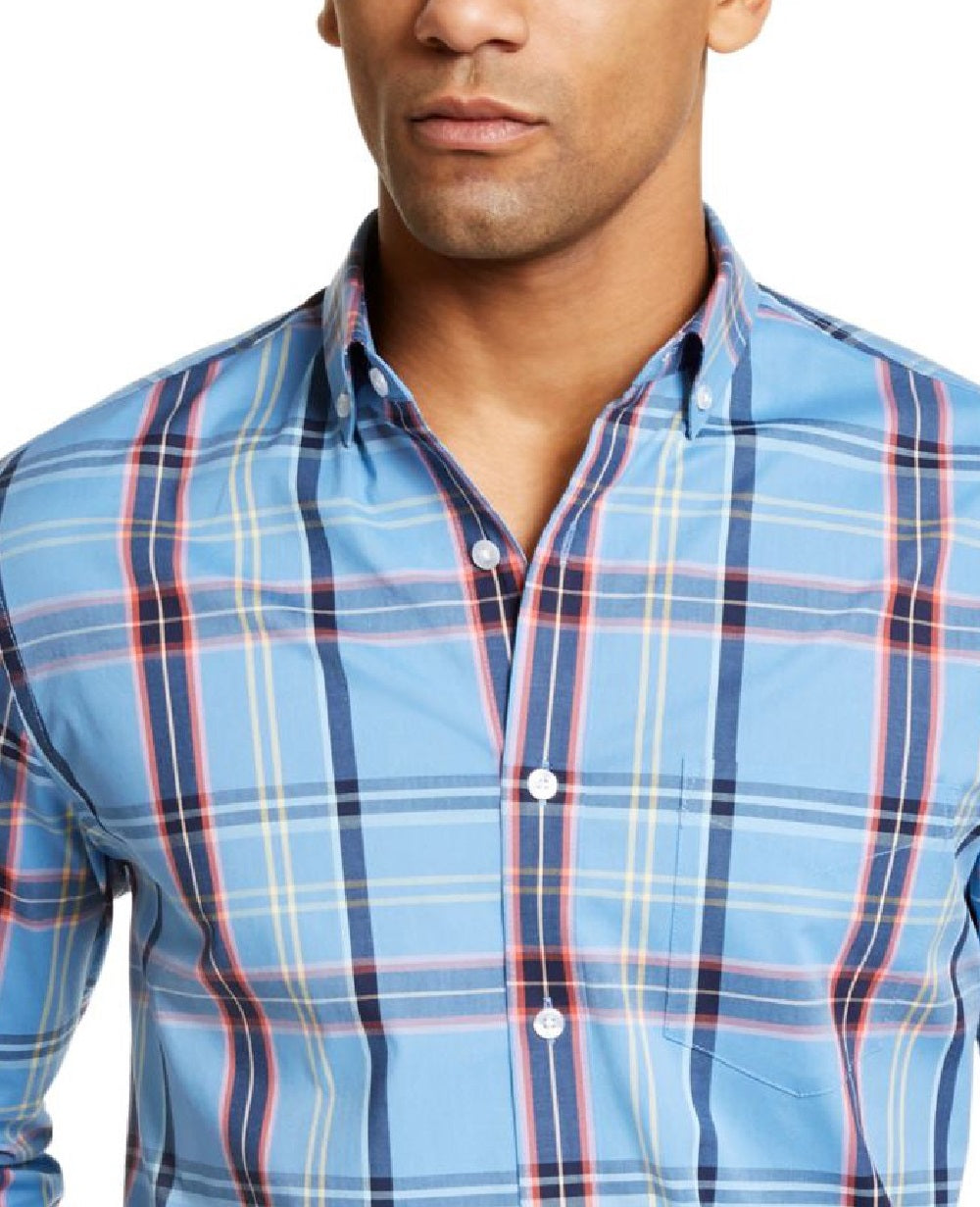 Club Room Men's Plaid Shirt Navy Size Small
