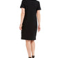 Karen Scott Women's Embroidered Split Neck Dress Black Size Large