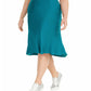 INC International Concepts Women's Plus Size Bias-Cut Midi Skirt Green Size 0X