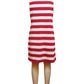 Charter Club Women's Split Neck Ottoman Stripe Dress Red Size X-Large