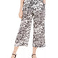 Charter Club Women's Printed Wide Leg Capri Pants White Size Medium