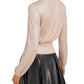 Kit & Sky Women's Metallic Ribbed Top Dark Pink Size X-Large