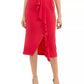 Thalia Sodi Women's Solid Ruffle-Trim Skirt Med Pink Size Large