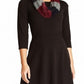 BCX Juniors' Striped Scarf & Sweater Dress Black Size Medium