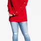City Chic Women's Trendy Plus Size Grommet-Sleeved Sweater Medium Red Size 18W