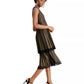 Taylor Women's Lace-Trim Metallic Tiered Dress Black Size 6