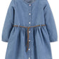 Carter's Toddler Girls Belted Denim Shirtdress Blue Size 4T