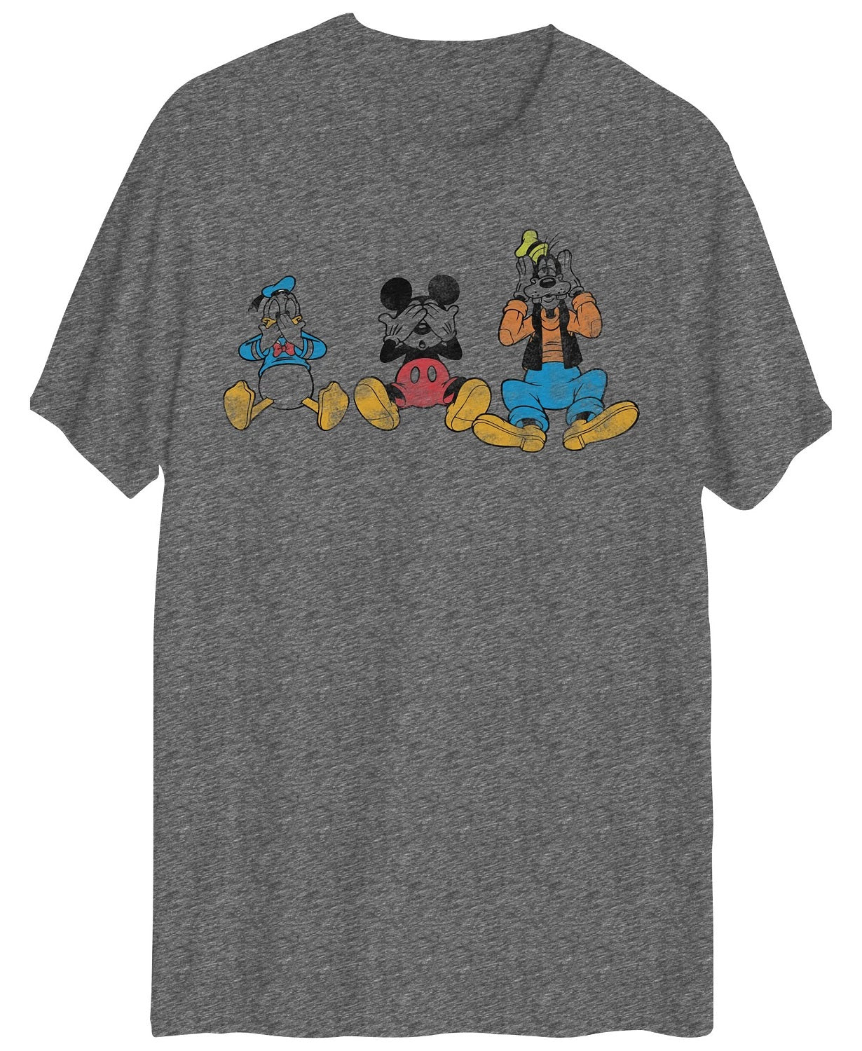 Hybrid Men's Group Mickey Short Sleeve Graphic T-Shirt Gray Size X-Large