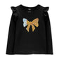 Carter's Big & Little Girls Flip-Sequin Bow Shirt Black Size 5