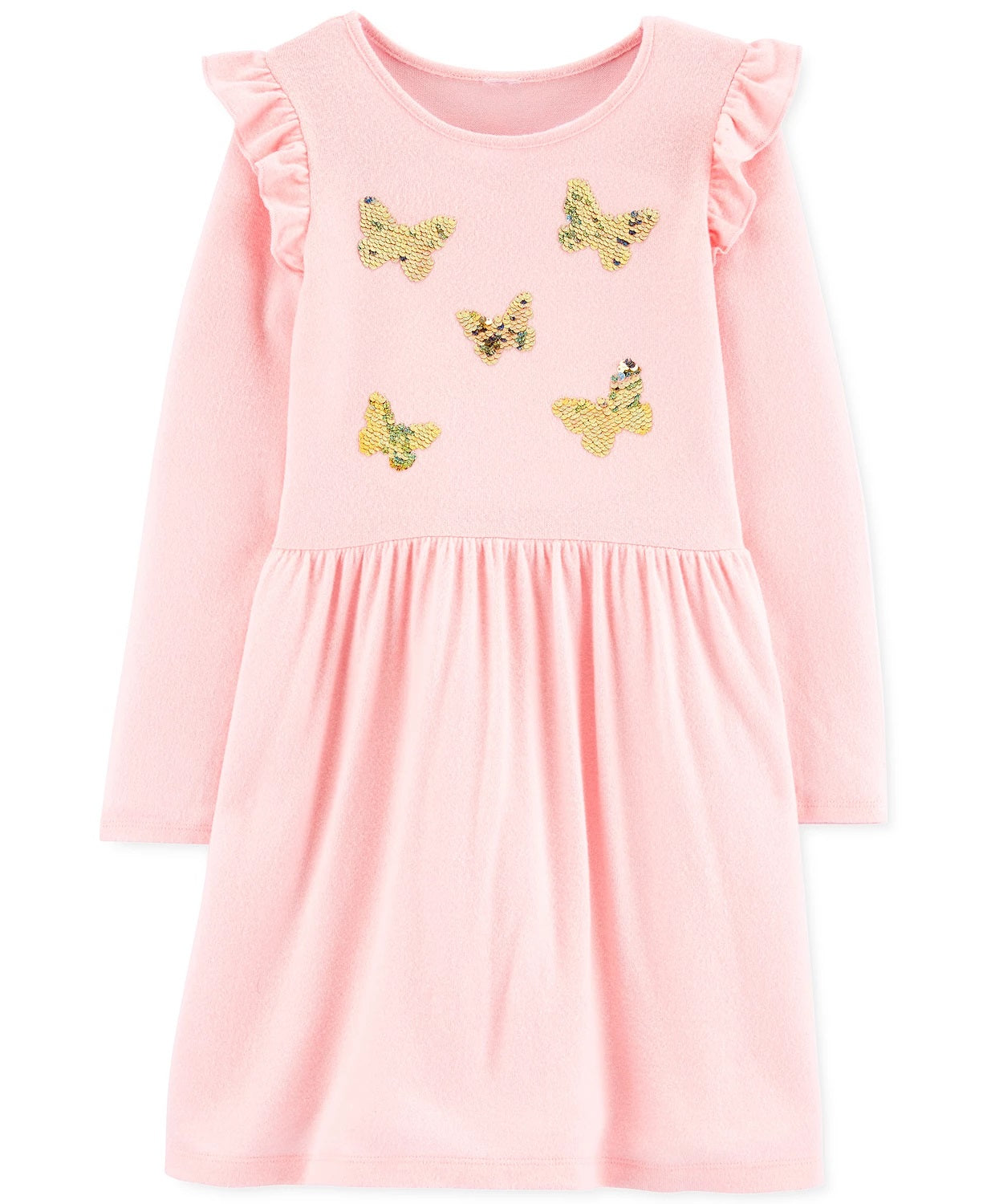 Carter's Little & Big Girls Sequin Butterflies Jersey Dress Pink Size 7