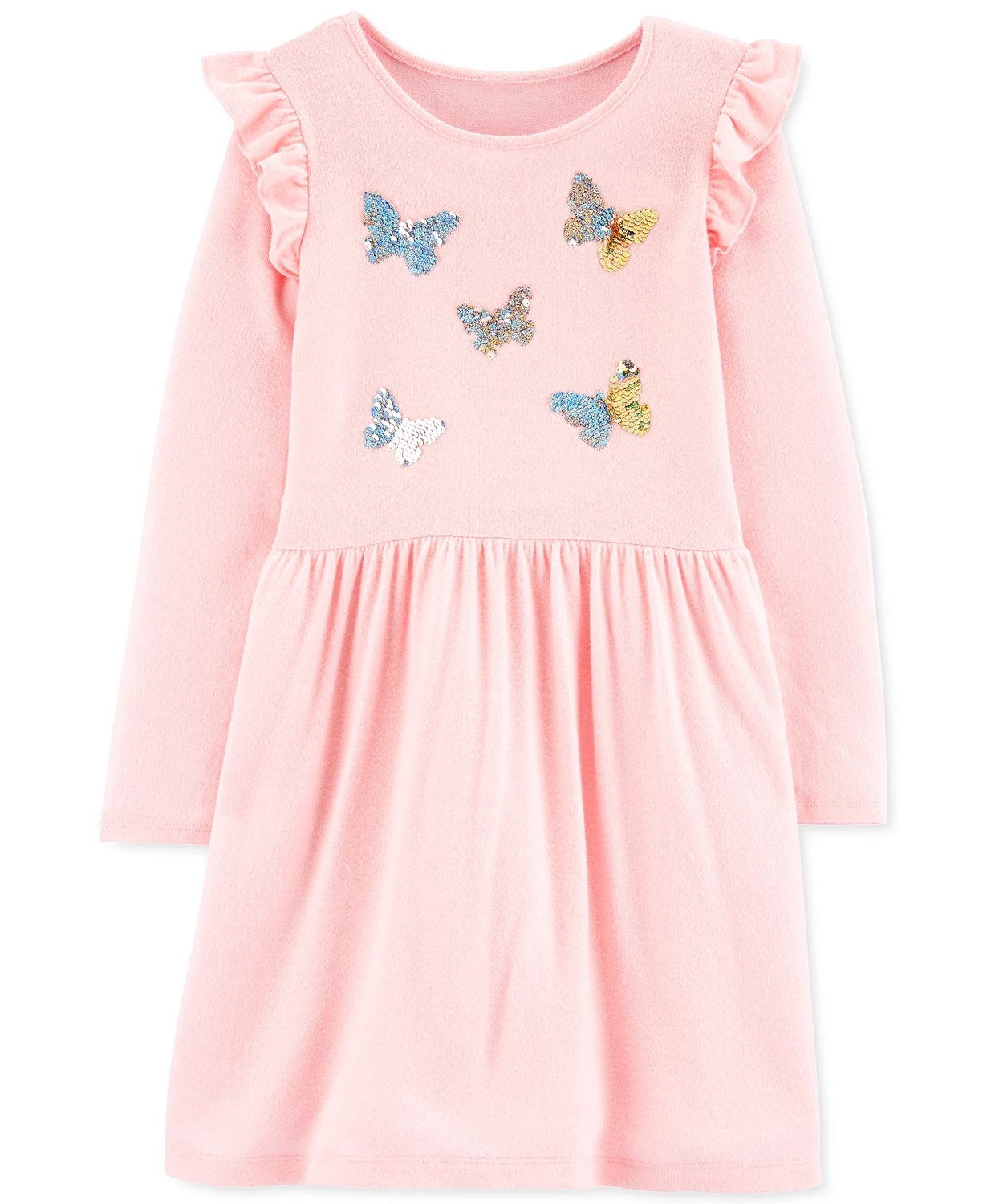 Carter's Little & Big Girls Sequin Butterflies Jersey Dress Pink Size 7