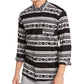 Levi's Men's Norte Regular Fit Geo Stripe Shirt Grey Size Small