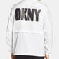 DKNY Men's Logo-Print 1/4-Zip Jacket White Size X- Large