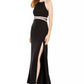 Sequin Hearts Juniors' Illusion-Waist Halter Gown Black Size 1