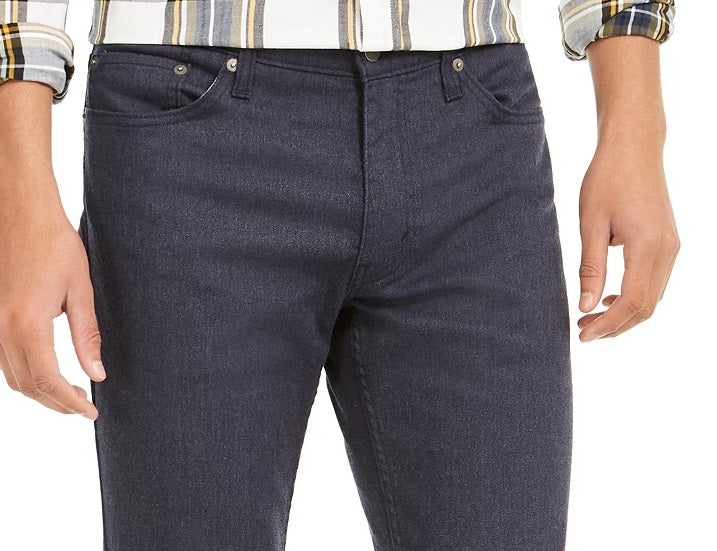Levis Men's 511 Slim-Fit Stretch Flannel Jeans Dark Blue Size 38X32