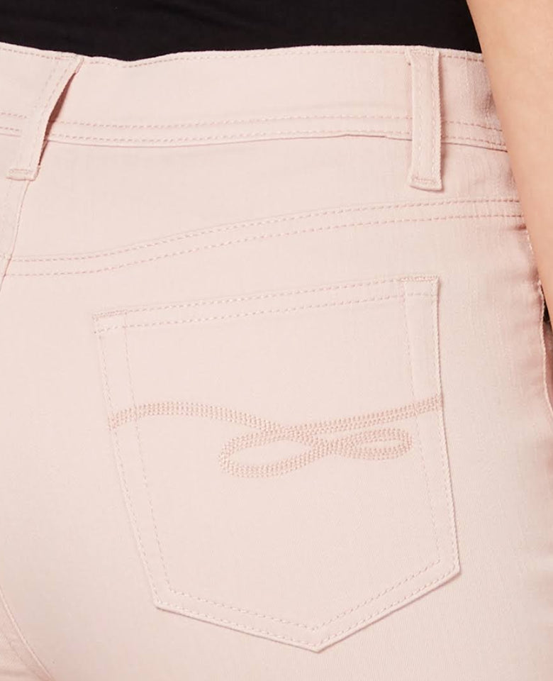 Style & Co.Women's Tummy Control Slim Leg Denim Jeans Pink Size 8 Petite