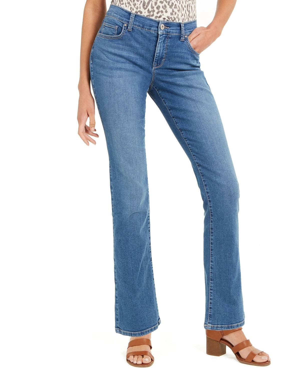 Style & Co Women's Petite Tummy-Control Boot-Cut Jeans  Blue Size 20X5