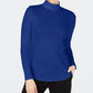 Charter Club Women's Cotton Mock-Neck Top Blue Size Medium