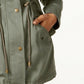 Style & Co Women's Cotton Hooded Utility Jacket Green Size Small