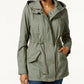 Style & Co Women's Cotton Hooded Utility Jacket Co Sage Size Medium