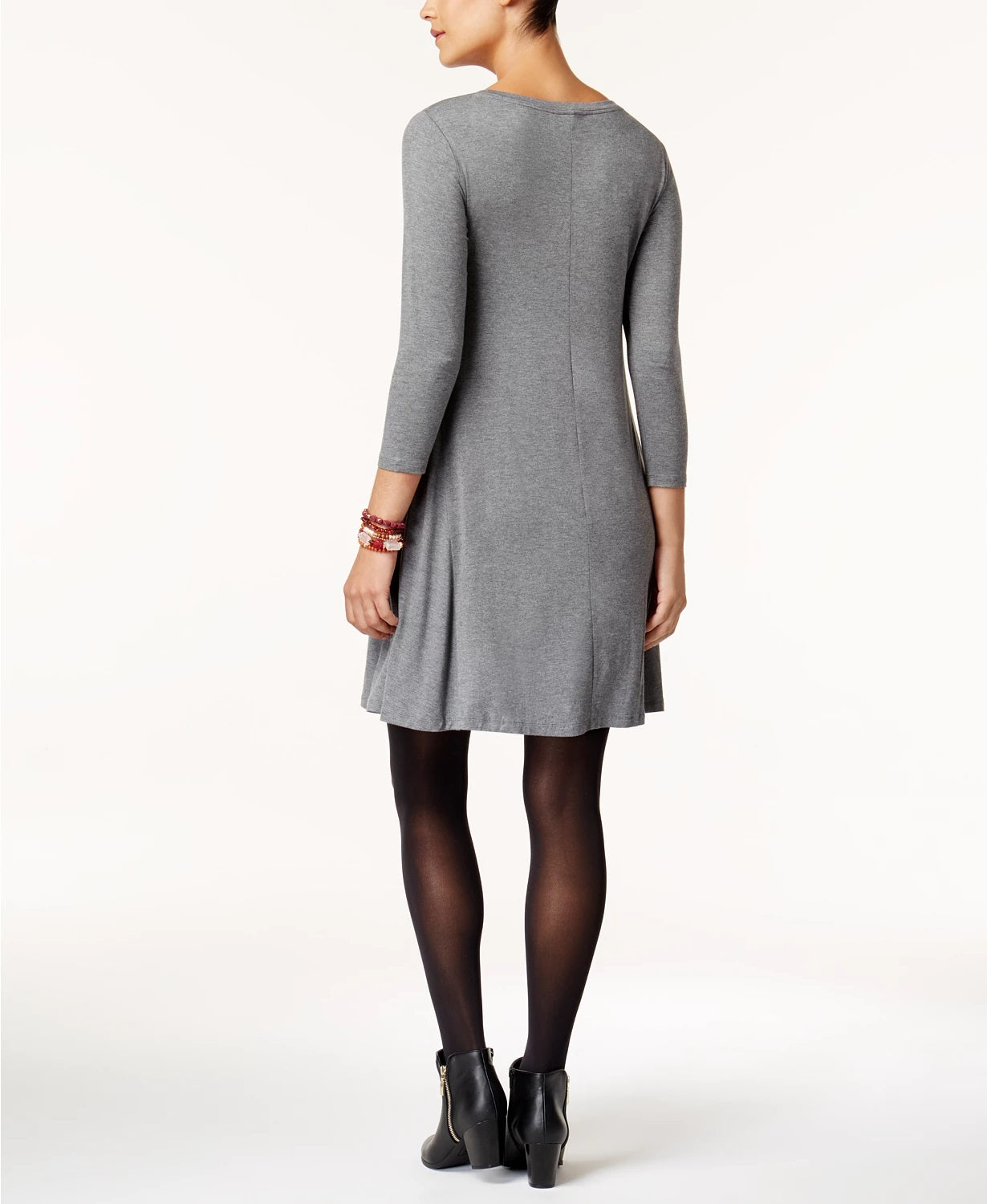 Style & Co Women's Swing Dress Grey Size Small