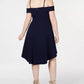 City Studios Women's Trendy Plus Size Cold-Shoulder High-Low Dress Black Size 18