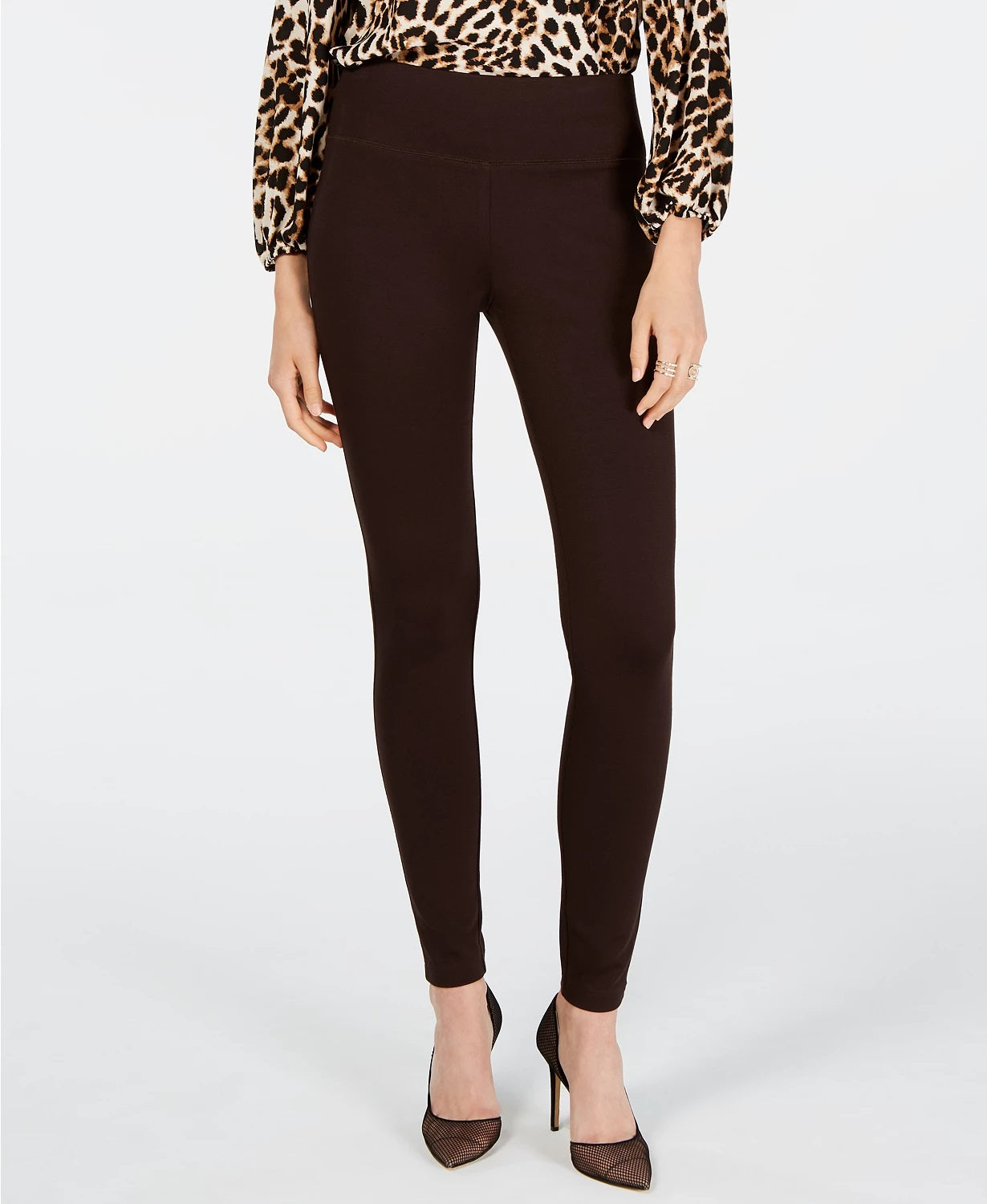 INC International Concepts Women's Petite Seamless Leggings Brown Size 10 Petite