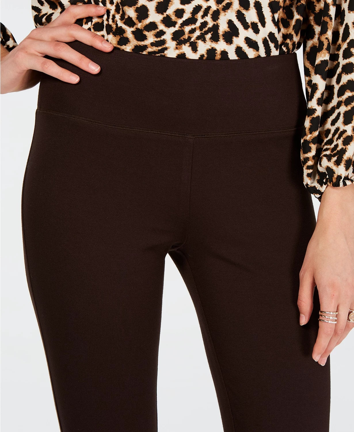 INC International Concepts Women's Petite Seamless Leggings Brown Size 10 Petite