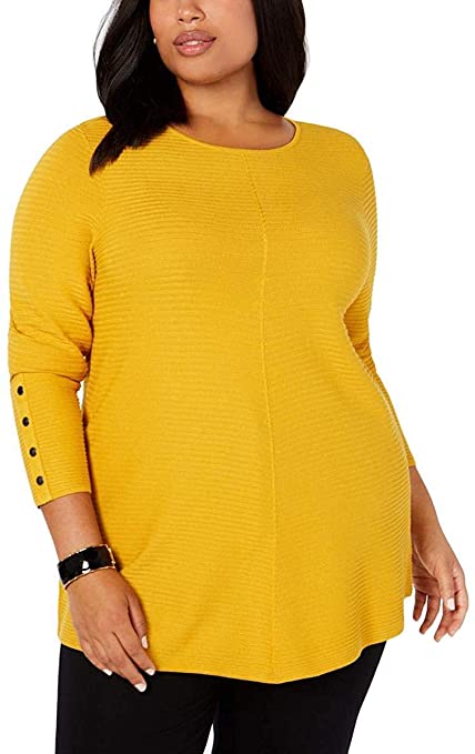 Alfani Women's Long Sleeve Sweater Yellow Size X-Large