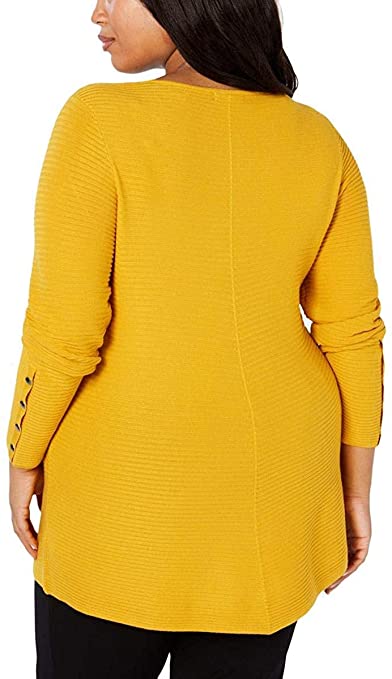 Alfani Women's Long Sleeve Sweater Yellow Size X-Large