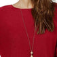 INC International Concepts Women's Shirttail Sweater Red