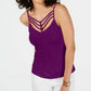 Thalia Sodi Women's Ladder-Trim Tank Top Dark Purple Size Small
