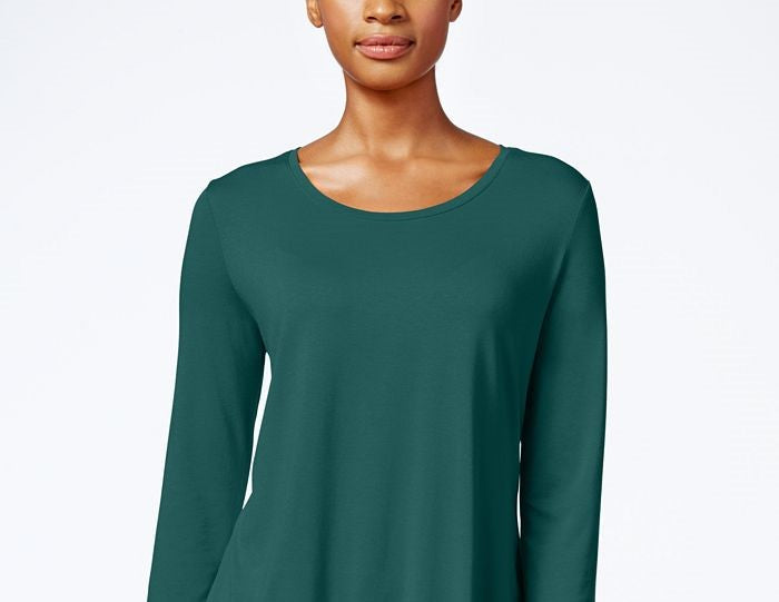 JM Women's Collection Scoop-Neck Top Med Green Size Extra Large