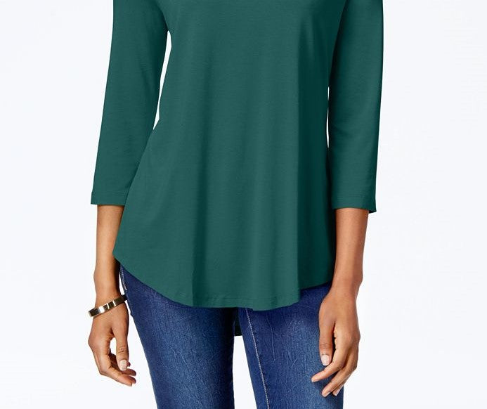 JM Women's Collection Scoop-Neck Top Med Green Size Extra Large