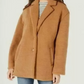 Collection B Juniors' Faux-Faux Coat Brown Size Large