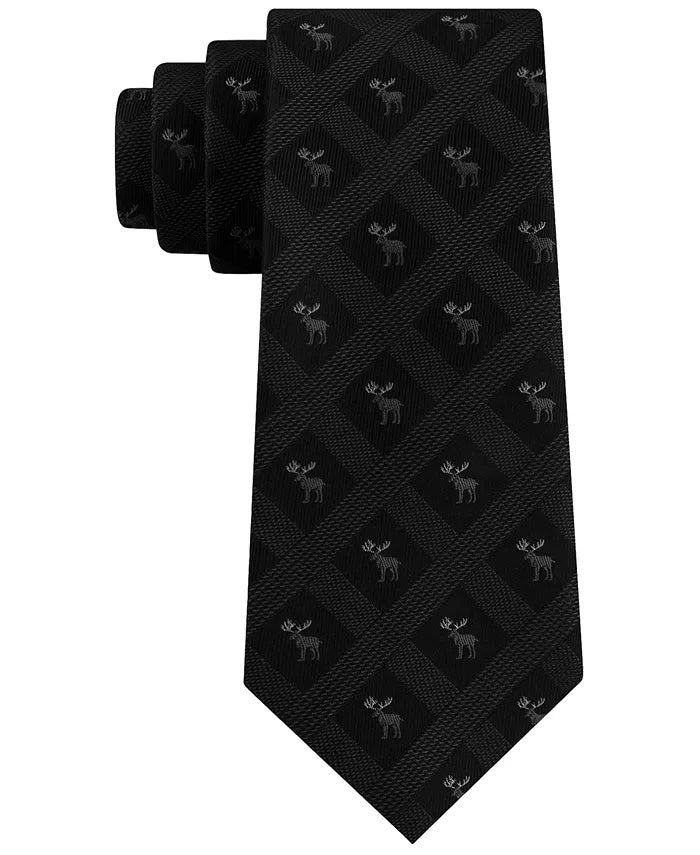 tommy-hilfiger-mens-moose-textured-tie-black-size-regular