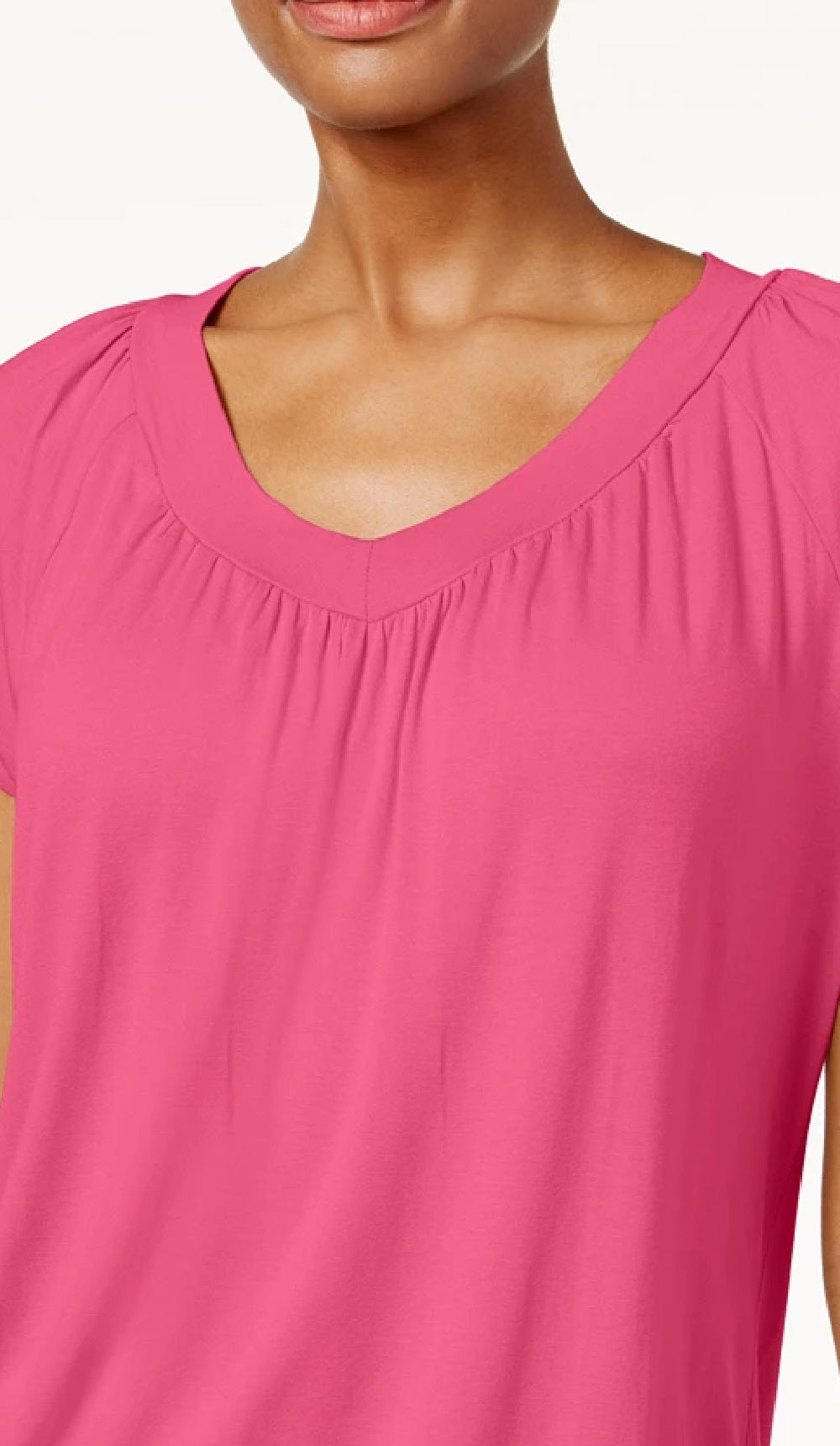JM Collection Women's Blouson T-Shirt Red Size XX-Large