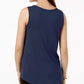 JM Women's Collection Scoop Neck Tank Top Blue Size Small