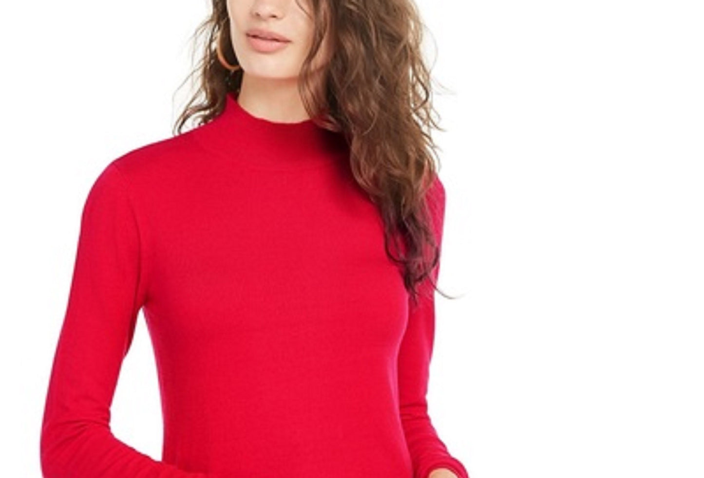 Planet Gold Juniors' Long-Sleeve Mock-Neck Top Red Size Medium