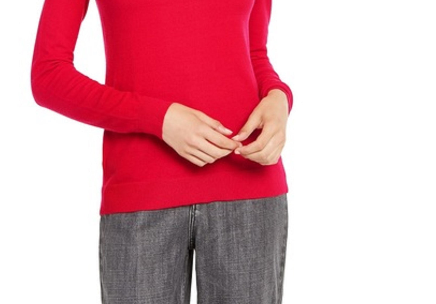 Planet Gold Juniors' Long-Sleeve Mock-Neck Top Red Size Medium