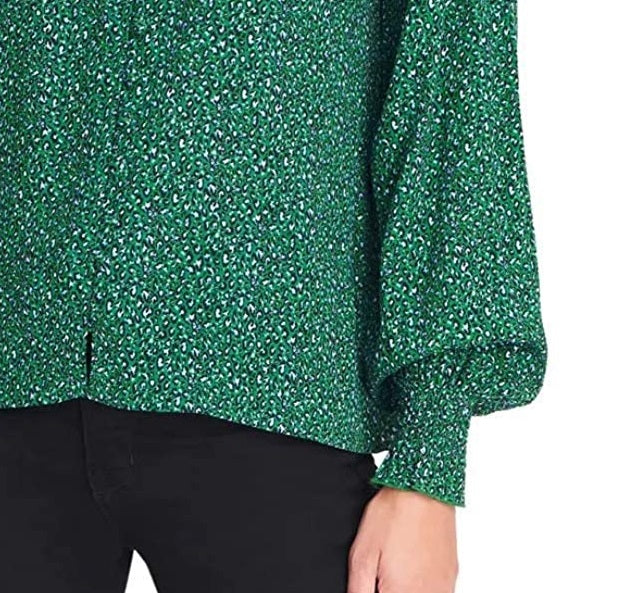 Sanctuary Women's Noelle Smocked Cuff Blouse Green Size Medium