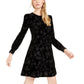 Calvin Klein Women's Burnout Velvet Pattern A-Line Dress Black Size 14
