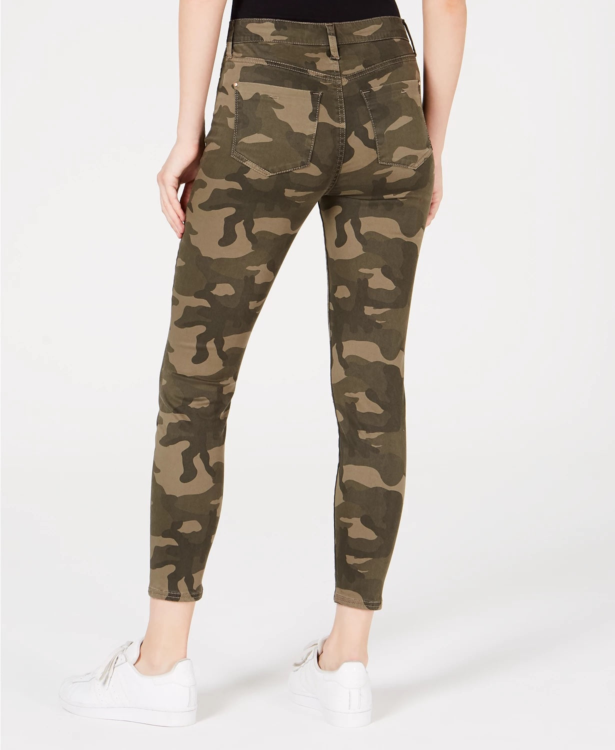 Celebrity Pink Juniors' Camo-Print High-Rise Skinny Jeans Green Size 5