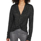 Sanctuary Women's Knot Interested Plunge Neck Top Black Size Large
