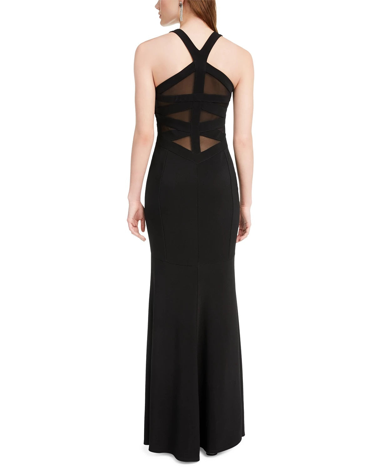Emerald Sundae Juniors' Mesh-Cutout Dress Black Size Large