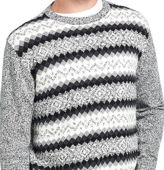 Weatherproof Vintage Men's Fair Isle Ski Sweater Black Size Small