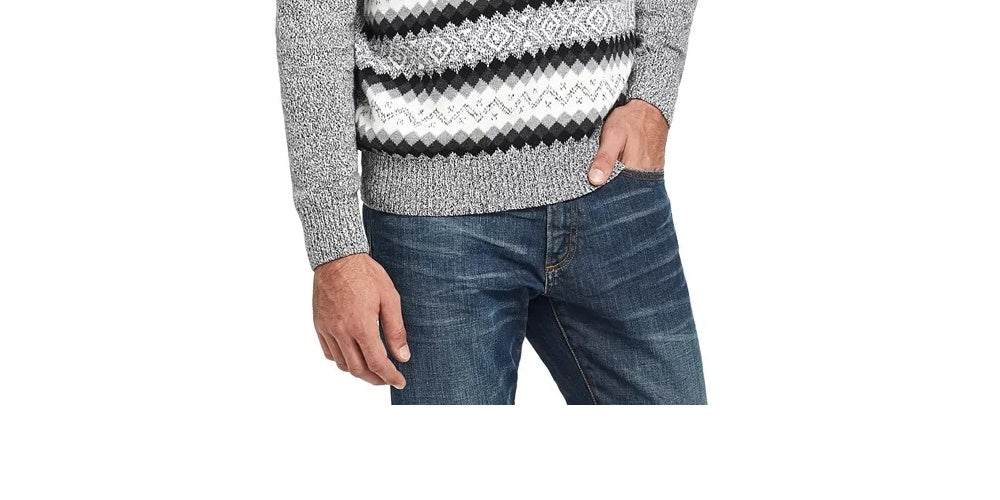 Weatherproof Vintage Men's Fair Isle Ski Sweater Black Size XXX-Large