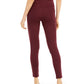 Rewash Junior's Faux Suede Front Ponte Knit Leggings Dark Red Size Small