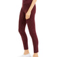 Rewash Junior's Faux Suede Front Ponte Knit Leggings Dark Red Size Small